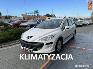 Peugeot 308 benzynka, klimatyzacja, hak, manual, el. szyby + lusterka, sta…