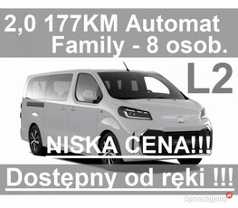 Toyota Proace Verso L2 2,0 177KM Automat 8-os. Kamera Dostępny od ręki 245…