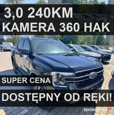 Ford Ranger Wildtrak 3,0 240KM 4x4 RoletaHak Kamera360 Od ręki Niska Cena …