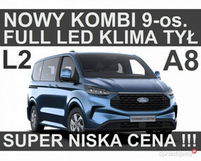 Ford Transit Custom Nowy Kombi L2 A8 170KM 9-os. Kamera Tempomat akt. Nisk…