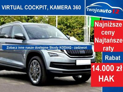 Škoda Kodiaq bez wersji Style 2.0 TSI 190KM DSG 4x4, Hak, Lane i Side Assist, CANTON