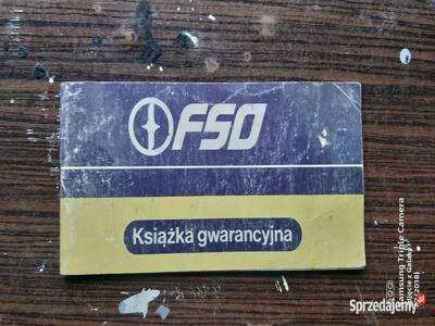 Książka gwarancyjna FSO Polonez