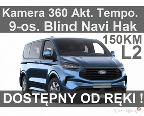 Ford Transit Custom Nowy Kombi L2 Trend 150KM Kamera 360 Full Led Dost. od…