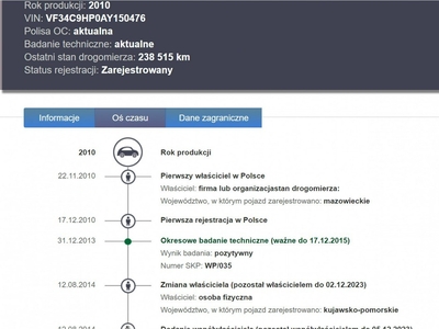 Peugeot 308 I Zarejestrowany Ubezpieczony