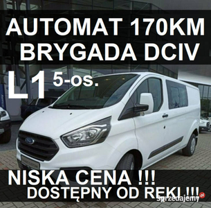 Ford Transit Custom L1 DCIV Brygadowy 5-osob. 170KM A6 od r…