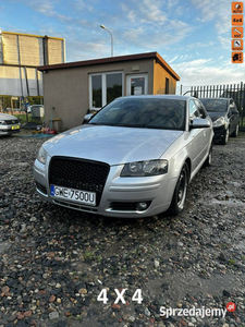 Audi A3 200KM ,Quattro, Sportback, pół skóry, ESP, klimatronik, isofix 8P …