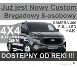 Ford Transit Custom 4x4 L2 Nowy Custom DCIV Brygadowy 6-os. Dostępny od rę…