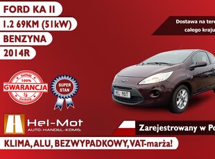 Ford KA II 2014R, Klima, ALU, bezwypadkowy, Zarejestrowany w Polsce, VAT-marża!