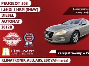 Peugeot 508 I 1.6HDi, AUTOMAT, Klima, ALU, Zarejestrowany w Polsce, VAT-Marża!