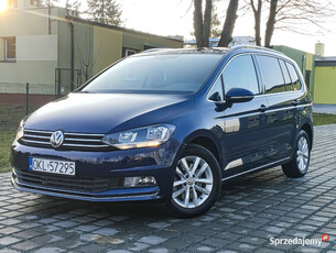 VOLKSWAGEN TOURAN BENZYNA 150KM 7 OSÓB SERWISOWANY 144TKM ALKANTARA RADAR !