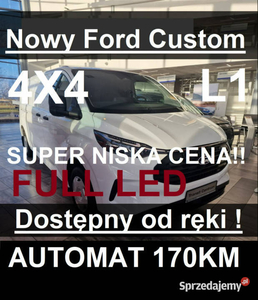 Ford Transit Custom 4X4 Nowy Ford Custom 170KM Full Led Dostępny od ręki S…