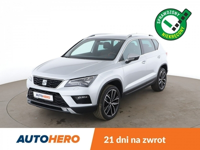 SEAT Ateca 4x4, full LED, klima auto, kamera i czujniki parkowania, grzane fote