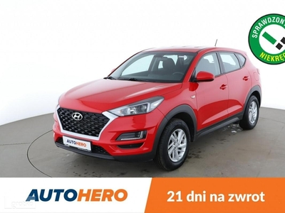 Hyundai Tucson III LED, klima, multifunkcja, czujniki parkowania, hak