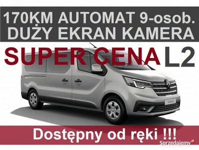 Renault Trafic L2 170KM 2,0 Klima tył Full Led DużyEkran Kamera Ciemne szy…