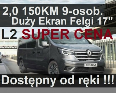 Renault Trafic L2 150KM 2,0 Klima tył Full Led DużyEkran Kamera Ciemne szyby 2218zł