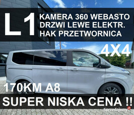 Ford Tourneo Custom Nowy Titanium L1 4x4 170KM Webasto Kamera 360 Hak 3354…