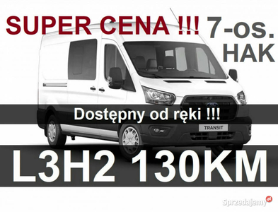 Ford Transit L3H2 130KM Brygada 7-osob. Niska Cena Dostępny…