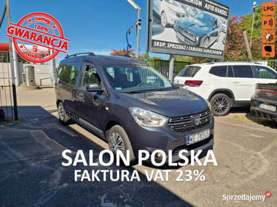 Dacia Dokker 1.6 Benzyna + LPG 109 KM, Klimatyzacja, Bluetooth, Isofix, Ko…