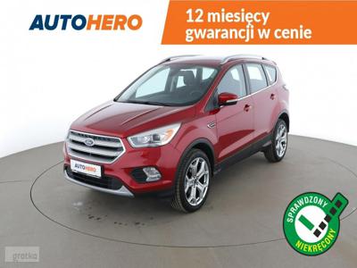 Ford Kuga III Titanium, Bi-xenon, LED, półskóra, navi, czujniki parkowania