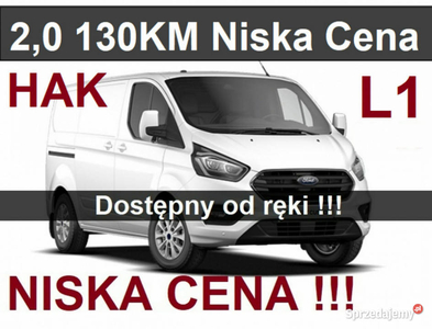 Ford Transit Custom L1 130KM Hak hol. L1 Super Niska Cena Dostępny od ręki…