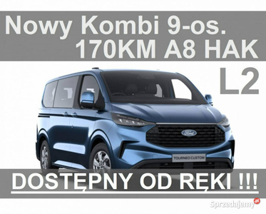 Ford Transit Custom Nowy Kombi L2 A8 170KM Limited 9-os. Kamera Tempomat a…