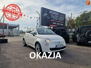 Fiat 500 1.2 Benzyna 69 KM, Klimatyzacja, Pół Skóry, Bluetooth, USB, AUX, Alu