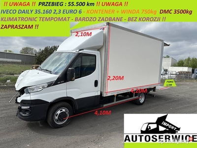 IVECO DAILY 35C160 KONTENER WINDA PRZEBIEG 55,500 KM KLIMA