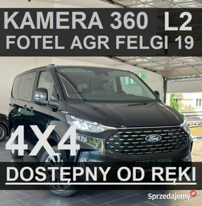 Ford Tourneo Custom L2 Nowy Titanium 4x4 170KM Kamera 360 Felgi 19' Od ręk…