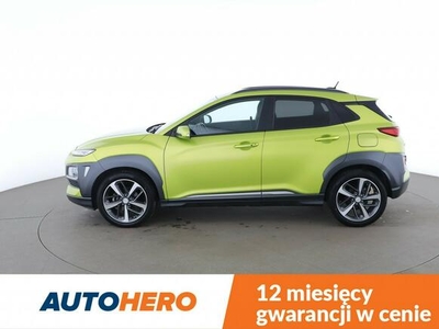 Hyundai Kona 163KM, skóra/alcantara, navi, klima auto, kamera i czujniki parkowania