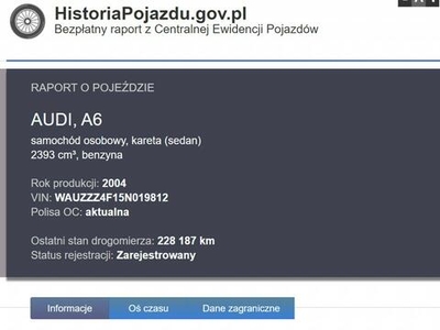 Audi A6 2.4 Benzyna Moc 177 KM Tempomat Podgrzewane Fotele