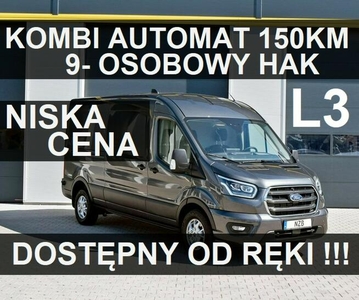 Ford Transit L3H2 A6 150KM 9-osob.Trend Kamera 360 Hak hol. Niska Cena 2355 zł