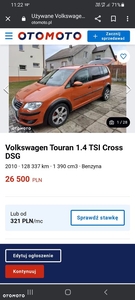 Volkswagen Touran 1.9 TDI DPF Cross DSG