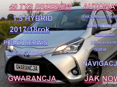 Toyota Yaris 1.5_HYBRYDA - Automat - 40 - tys - Przebieg - Gwarancja -