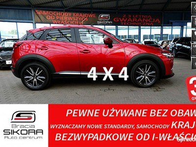 Mazda CX-3 4x4 AUTOMAT 150Km Skóra 3Lata GWARANCJA I-wł Kraj Bezwyp SKYPAS…