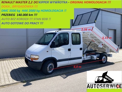 RENAULT MASTER DOKA BRYGADOWKA KIPPER WYWROTKA ORGINAŁ HOMOL