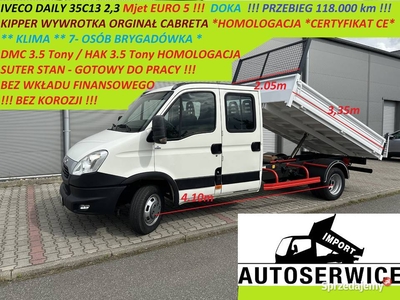 IVECO DAILY 35C13 EURO5 DOKA KIPPER WYWROTKA ORGINAŁ CABRETE HOMOLOGACJA