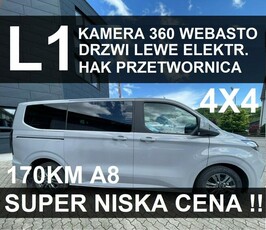 Ford Tourneo Custom Nowy Titanium L1 4x4 170KM Webasto Kamera 360 Hak 3383 zł Niska cena