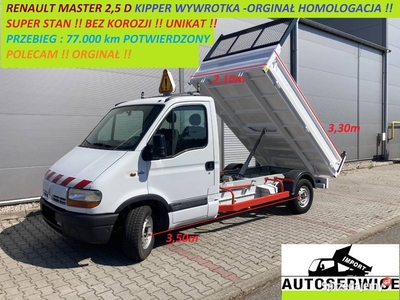 RENAULT MASTER 2,5D KIPPER WYWROTKA ORGINAŁ HOMOLOGACJA