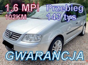 VOLKSWAGEN TOURAN 1.6_102 - KM_MPi_Przebieg - tylko_143 tys_Piekny_Stan