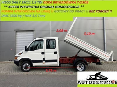 IVECO DAILY 35C11 DOKA KIPPER WYWROTKA ORGINAŁ HOMOLOGACJA BRYGADOWKA