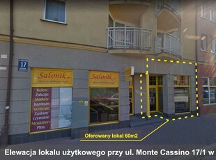 Sprzedam lokal / mieszkanie - 60 m2 przy ul. Monte Cassino 17