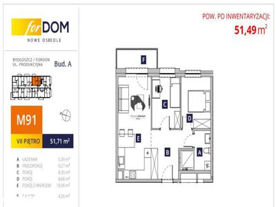Apartament w Fordonie! 3 pokoje, 51,71m2