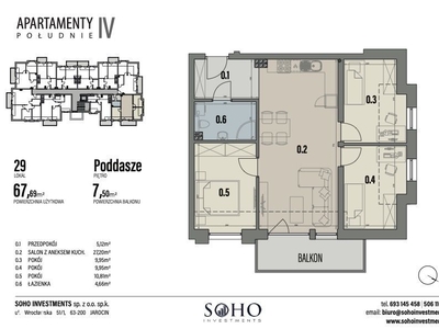 mieszkanie 67,69m2 Apartamenty Południe IV !!!!