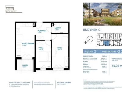 Mieszkanie 3 - pokojowe - pow. 55,04 m2