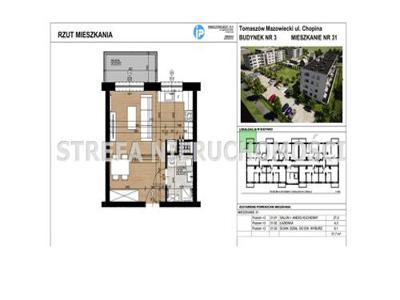 Mieszkanie na sprzedaż 1 pokój Tomaszów Mazowiecki, 31,90 m2, 3 piętro