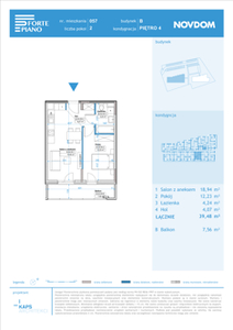 Apartament, 39,48 m², 2 pokoje, piętro 4, oferta nr B/57