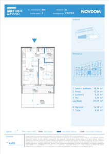 Apartament, 39,51 m², 2 pokoje, parter, oferta nr B/6