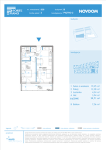 Apartament, 39,71 m², 2 pokoje, piętro 2, oferta nr B/30