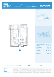 Apartament, 41,45 m², 2 pokoje, piętro 5, oferta nr A/70