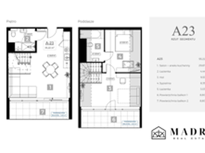 Apartament, 55,22 m², 2 pokoje, piętro 1, oferta nr A23